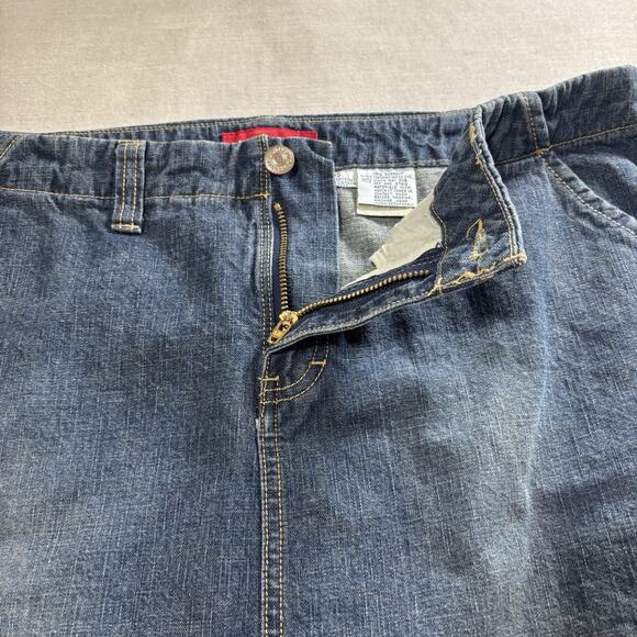 VTG Unionbay 90s Y2K Denim Midi Jean Skirt Cargo Pocket Sz 15 Blue Grunge Retro - Picture 4 of 9